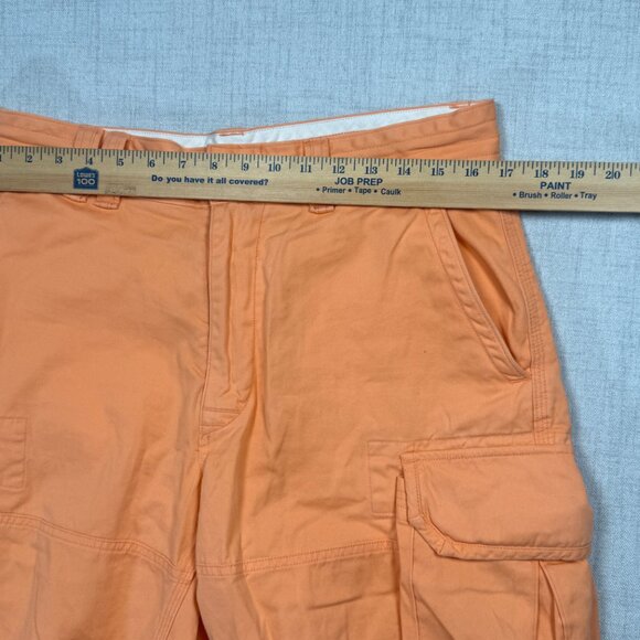 Polo Ralph Lauren Cargo Shorts Flat Front Orange Cotton Pockets Size 32 - Picture 6 of 12